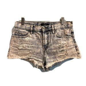 Forever 21 Shorts Women's Size 27 Acid Wash Distressed Mid Rise Stretch Cutoffs